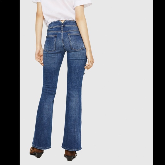 Diesel Jeans D Clayre Bootcut Low Waist Jeans with Studded Details NWT - Picture 3 of 15